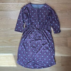 5/$22 Women’s purple and gray polka dot dress size M